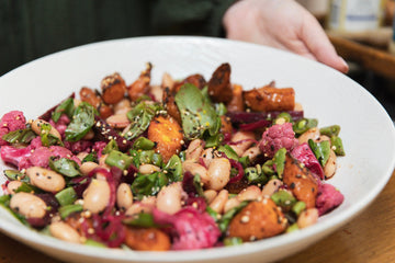 Harissa Carrot, Butter Bean & Pickled Cauliflower Salad