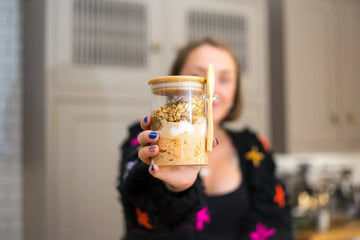 Carrot Cake Apple Crumble Overnight Oats