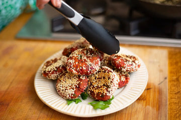 Beetroot and Carrot Falafel with Sesame Crust