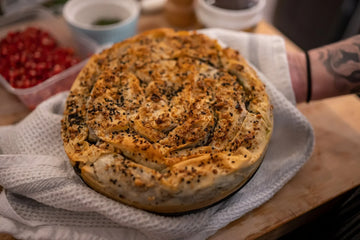 Spinach, Cranberry & Olive Stuffing Filo Swirl