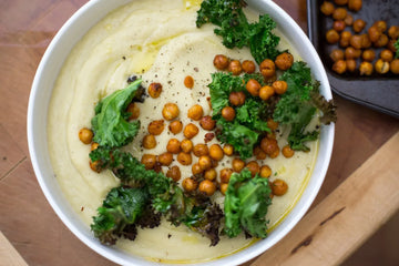 Leek, Parsnip & Fennel Soup with Roasted Chickpeas & Crispy Kale