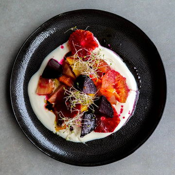 Rainbow Beetroot & Blood Orange Yoghurt Bowl with Garlic and Thyme Sourdough