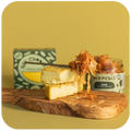 Farmhouse Mature Cheese and Kimchi on the serving board